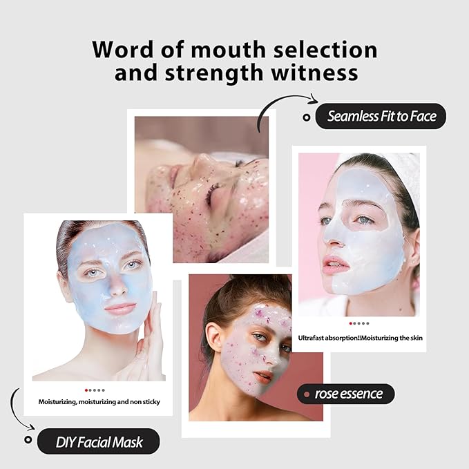 Jelly Mask for Facials, Hydrating & Moisturizing Peel-Off Rubber Gel Face Mask, Skin Care for Deep Hydration & Glow, 23 Fl Oz Jar, Professional Spa Use for All Skin Types with Bamboo essence