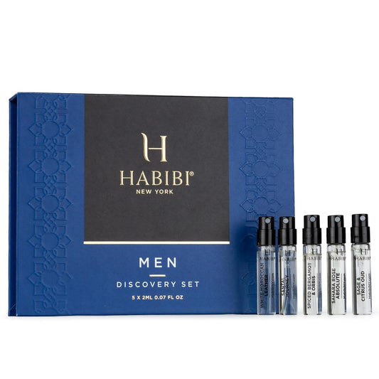 H HABIBI MEN SCENT (Men's Discovery Sample Set) - Luxury Men's Fragrances with Notes of Citrus, Leather, Spice & Oud - Fresh & Clean Perfume Samples for Any Occasion