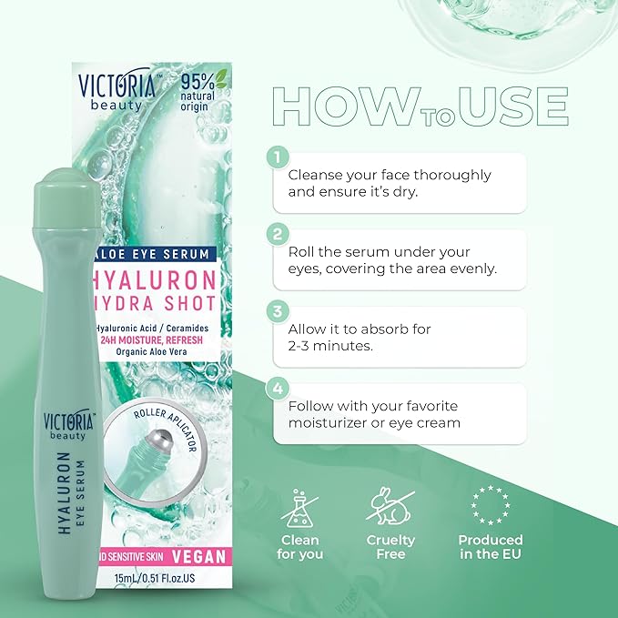 Hyaluronic Eye Roll-On Cooling, Eye Serum Against Wrinkles and Dark Circles