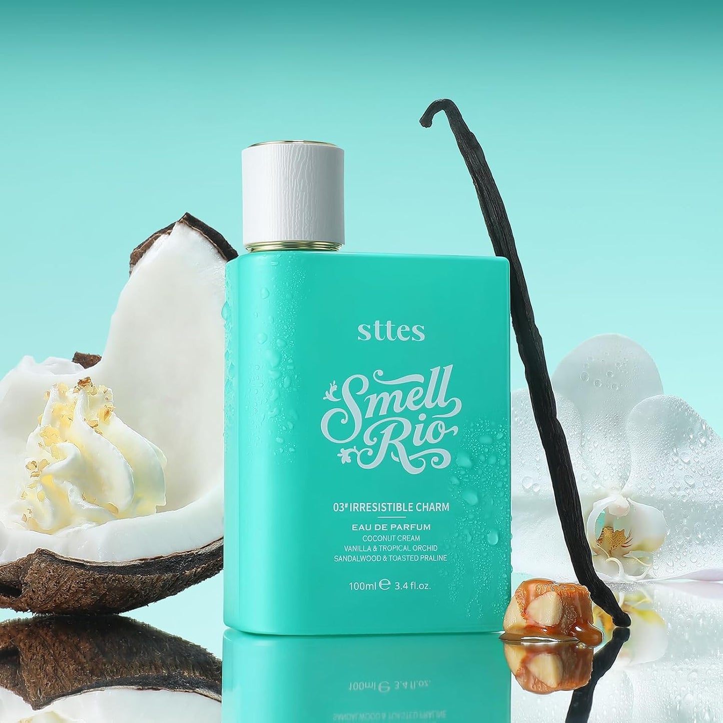 Sttes Perfume 03# (Original 309) Perfume for Women – Long-Lasting Hair Coconut, Vanilla & Toasted Praline Notes – Sweet Scentual Fragrance Eau de Parfum 100ml (3.4 fl oz) – Irresistible Charm