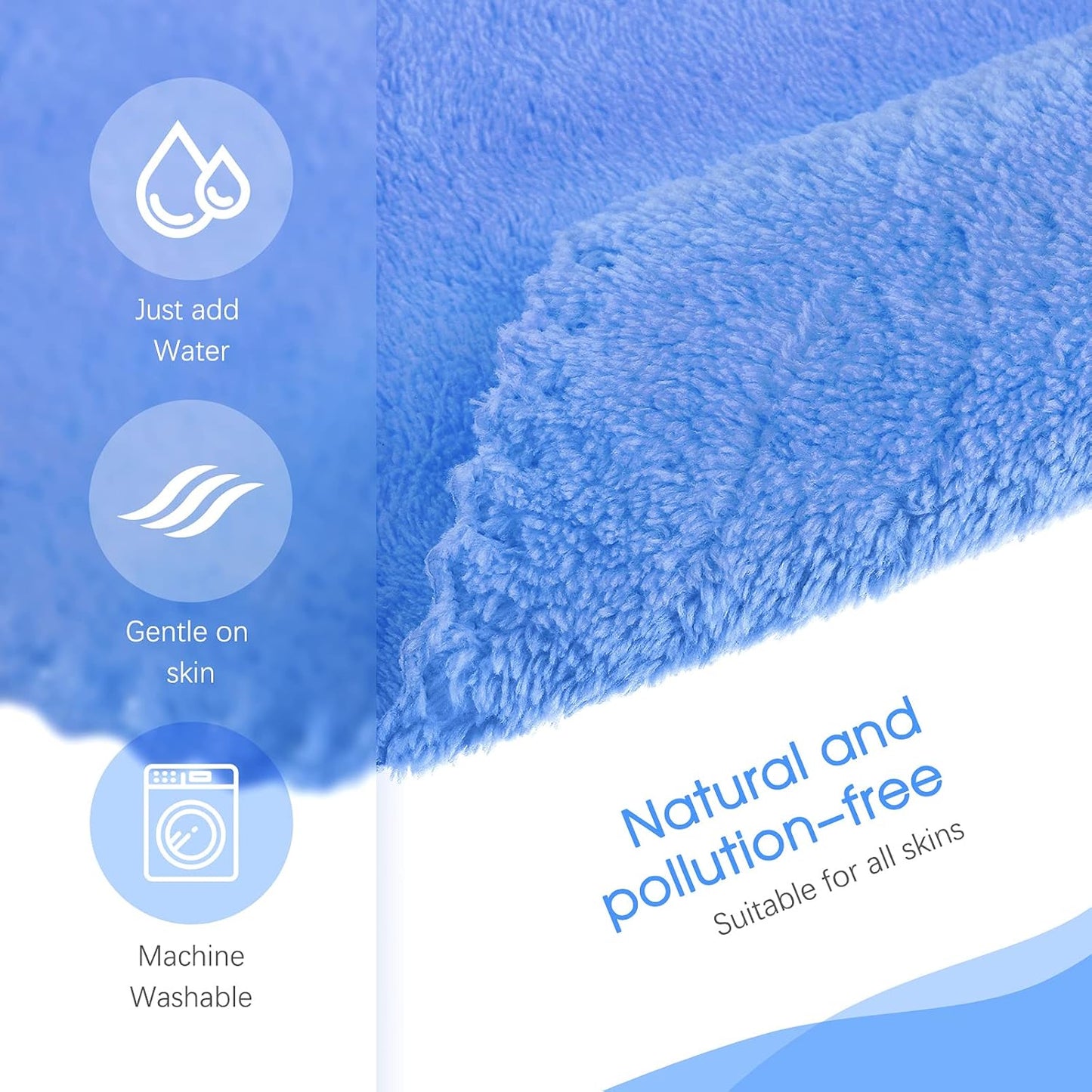 Syhood 12 Pieces Face Wash Cloth 12 x 12 in Makeup Remover Cloths Towel Coral Velvet Facial Microfiber Soft Fast Drying Facial Cleansing Towel for Face(Blue)