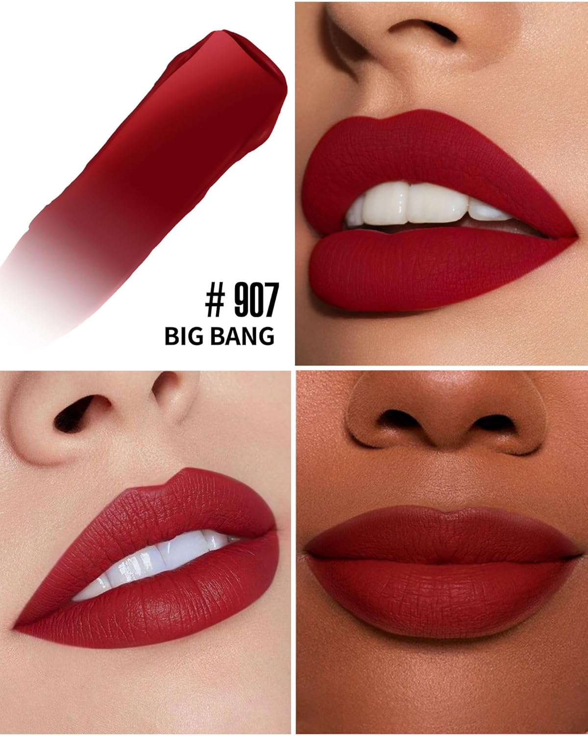 Dark Red Lipstick Long Lasting Lipsticks for Women Smudgeproof Transferproof Cruelty Free Lip Makeup, 907 Bing Bong