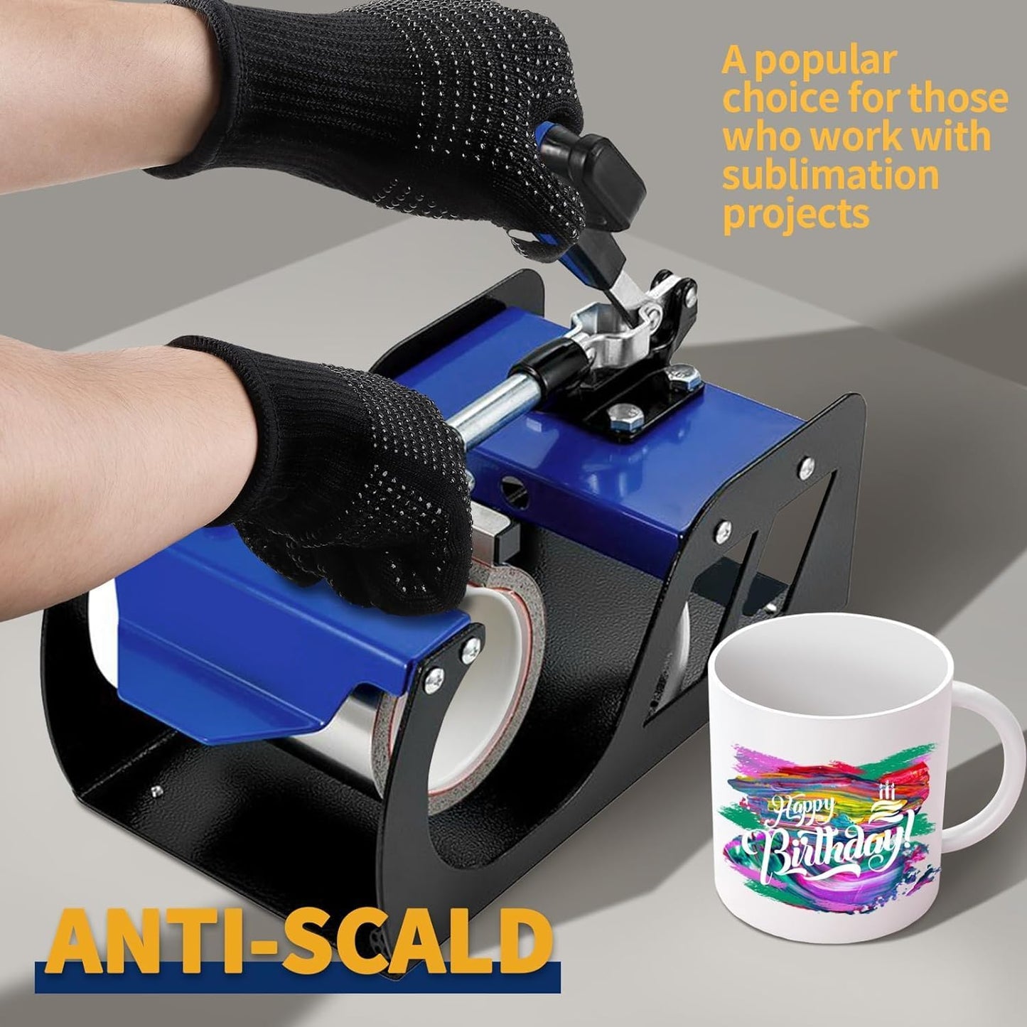 Heat‑Resistant Gloves–Silicone‑Grip Protection for Hair Styling, Curling & Flat Iron, Heat Press, Sublimation–Universal Fit