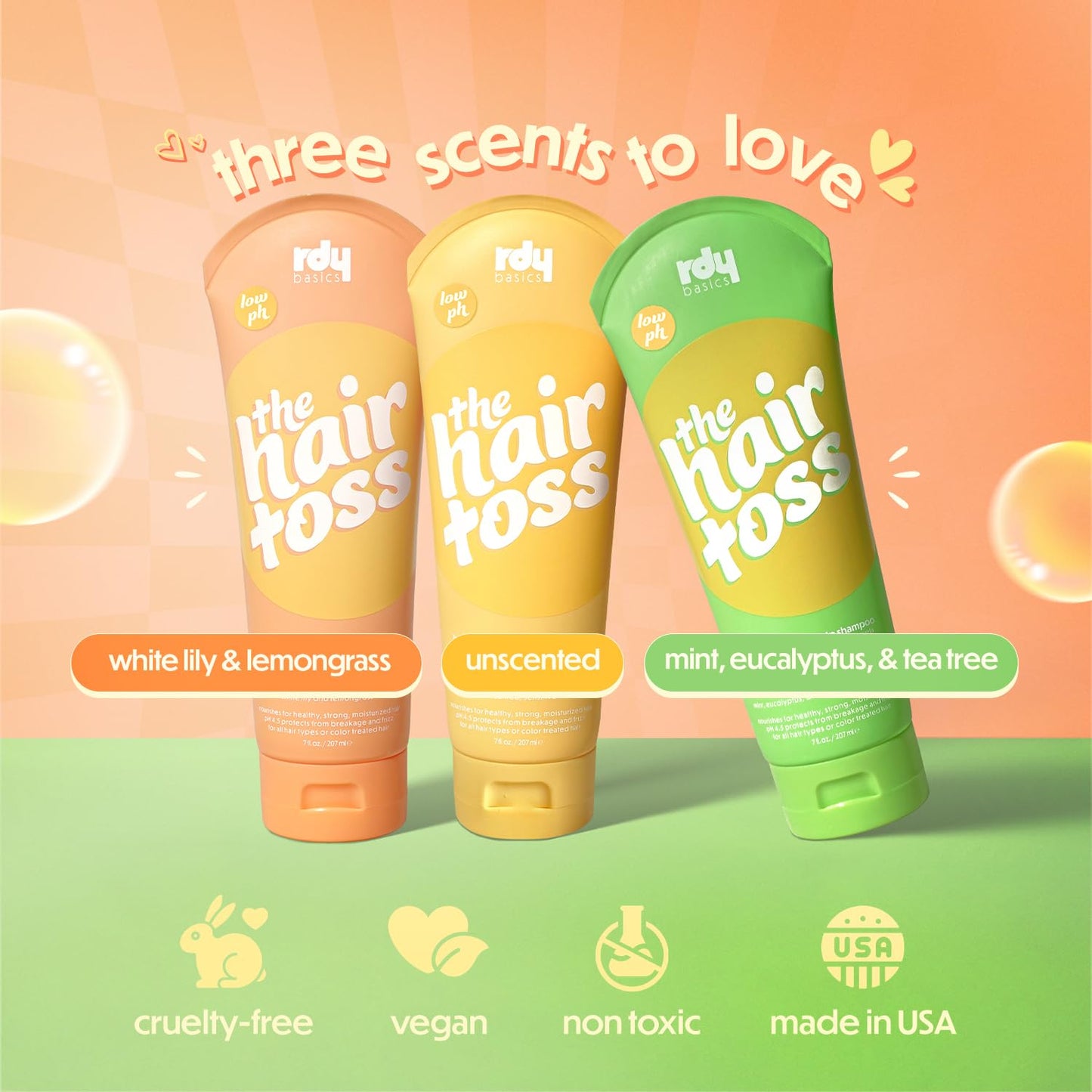 The Hair Toss Men & Women Shampoo And Conditioner Set 13.5floz/7floz - Unscented - Formulated 4.5pH Moisturizing Paraben and Sulfate Free Shampoo and Conditioner Set, Hair Care Sets