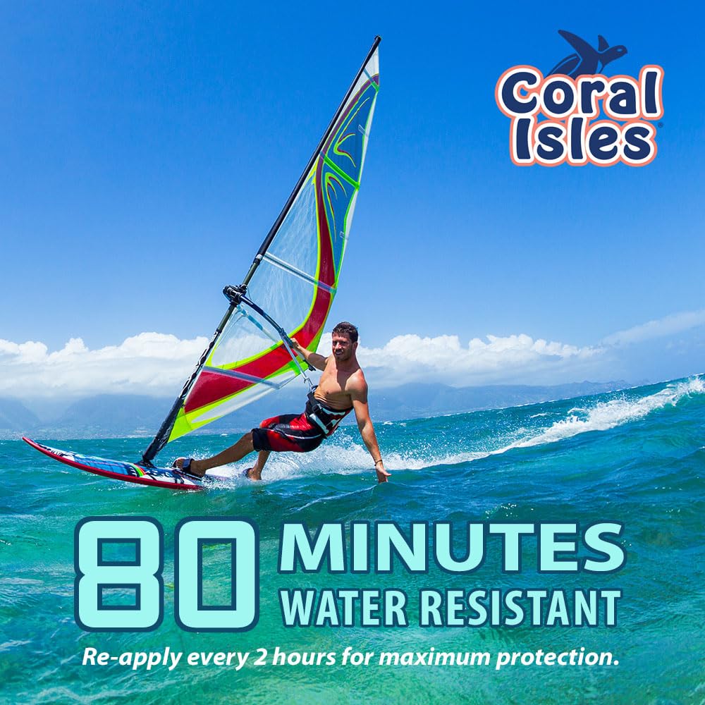 Coral Isles by Rocky Mountain Sunscreen | SPF 50 Lotion | Broad Spectrum UVA/UVB Protection | Hawaii Reef-Safe Act Compliant | Oxybenzone & Octinoxate Free | Water Resistant 80 Min. | 32 Fl Oz