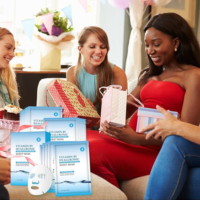 Moisturizing Face Mask Hydrating Face Mask Skin Care Facial Masks Sheets Hyaluronic Acid Sheet Pack With Vitamin B5 Sheet Masks for Women Face Masks Beauty Sheet Masks Hydration Gifts 10 Packs