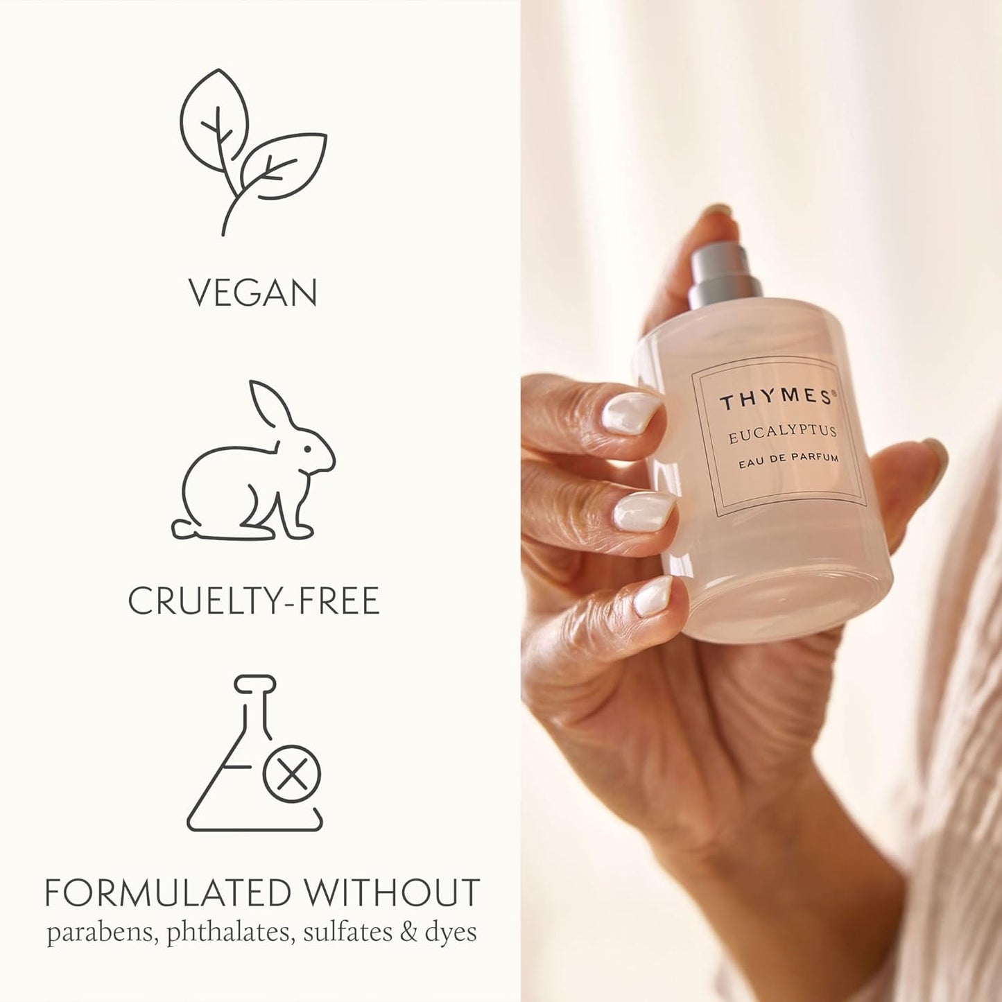 Thymes Eau De Parfum - Scented Perfumes for Women - Women's Fragrances with Notes of Eucalyptus Oil, Lemon, Petitgrain, Bergamot, Lemongrass, & Lush Fir (Eucalyptus, 1.75 fl oz)