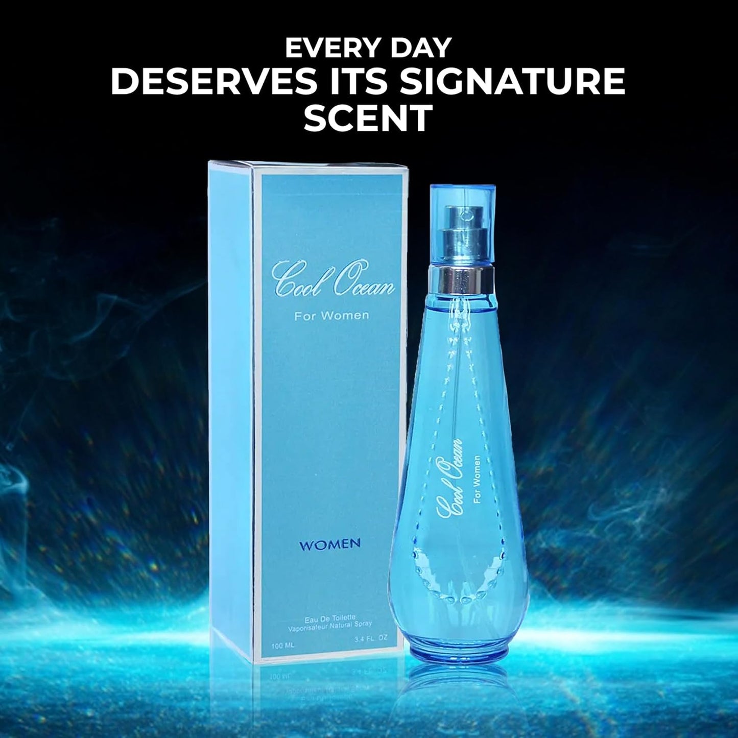 Women's Perfume Combo Set Milano Women&Cool Ocean Floral Fruity Fragrance Eau De Parfum Elegant 100ml Bottle Natural Spray Each for Daily Used