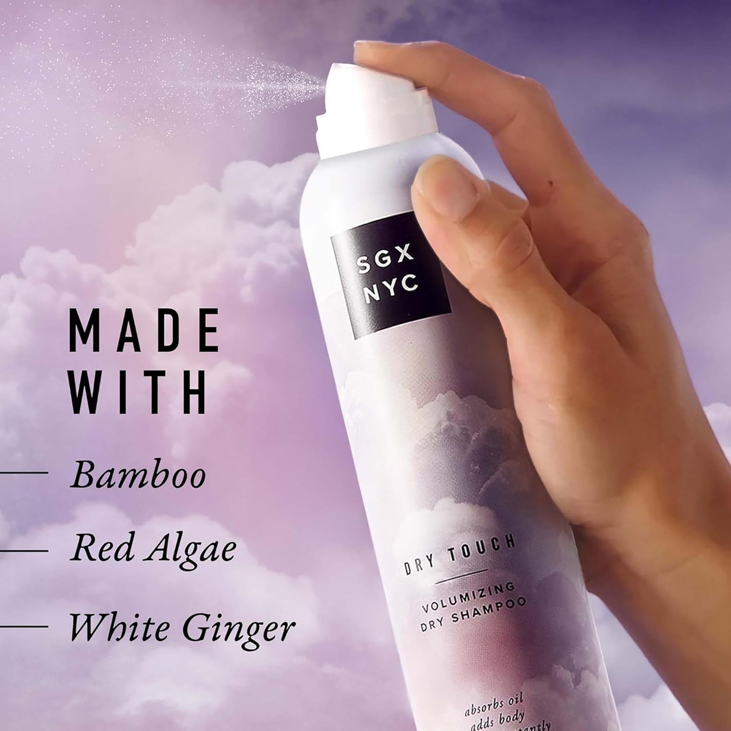 SGX NYC Dry Touch Volumizing Dry Shampoo - Paraben Free, Vegan Dry Shampoo Spray Absorbs Excess Oil - Fresh and Bouncy Hair with No Residue - 4 pc