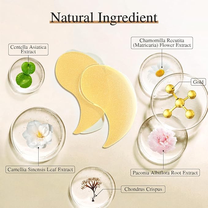 Under Eye Patches, 40 Pairs Eye Mask for Dark Circles, Puffy Eyes, Undereye Bags,Wrinkles,Eye Mask Patches with 24K Gold, Hyaluronic Acid,Rose & Aloe Vera, Eye Treatment Skin Care for Men & Women Gift