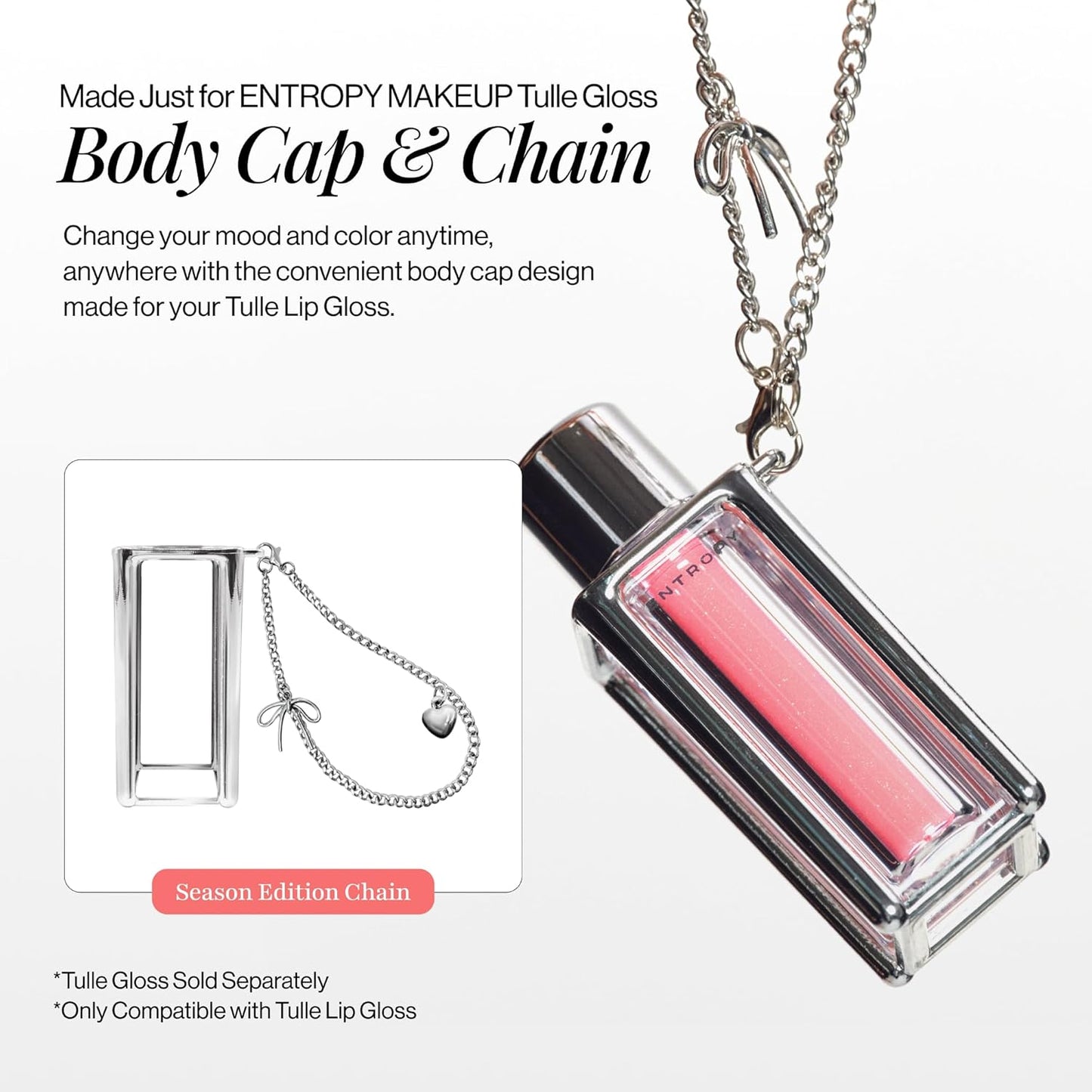 ENTROPY MAKEUP Tulle Lip Gloss, Lightweight 3D Pearl Shimmer, Ultra-Gloss High Shine, Non-Sticky Moisturizing Lip Gloss with Peptide Complex, Silk