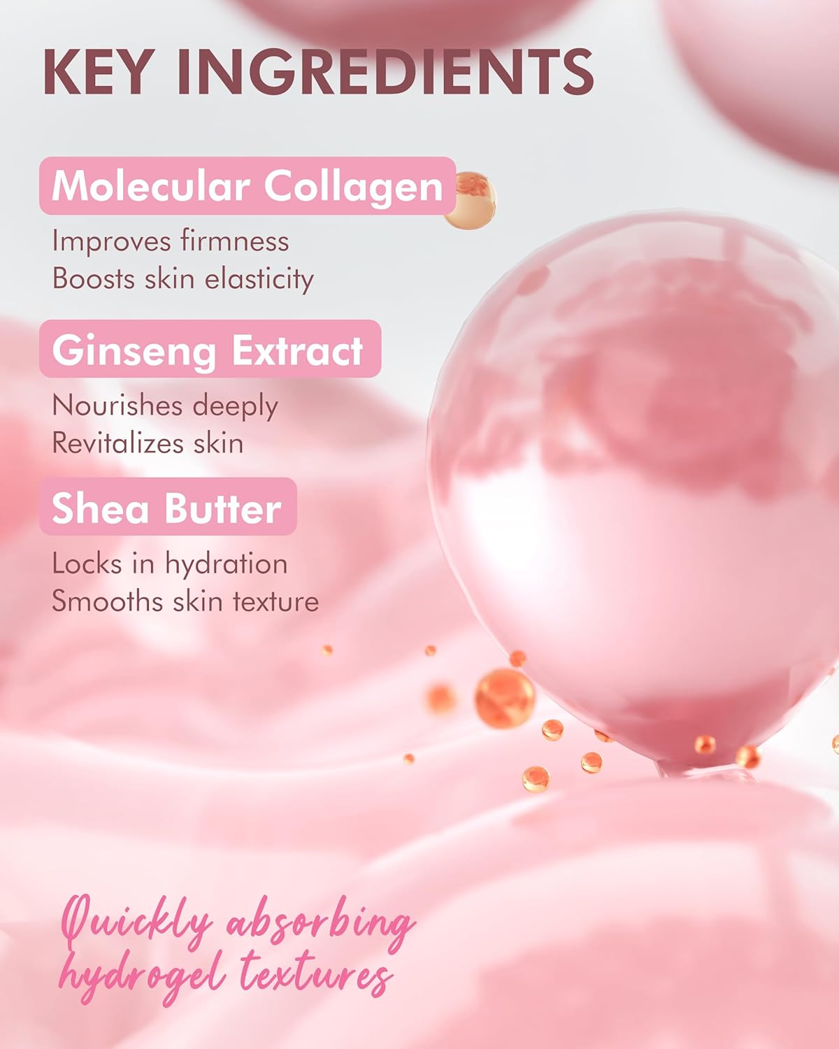 DERMAL Collagen Hydrogel Melting Jelly Gel Mask 4ea - Korean Overnight Face Mask - Deep Hydration, Skin Firming, and Wrinkle Care for Glassy Skin - Korean Skincare