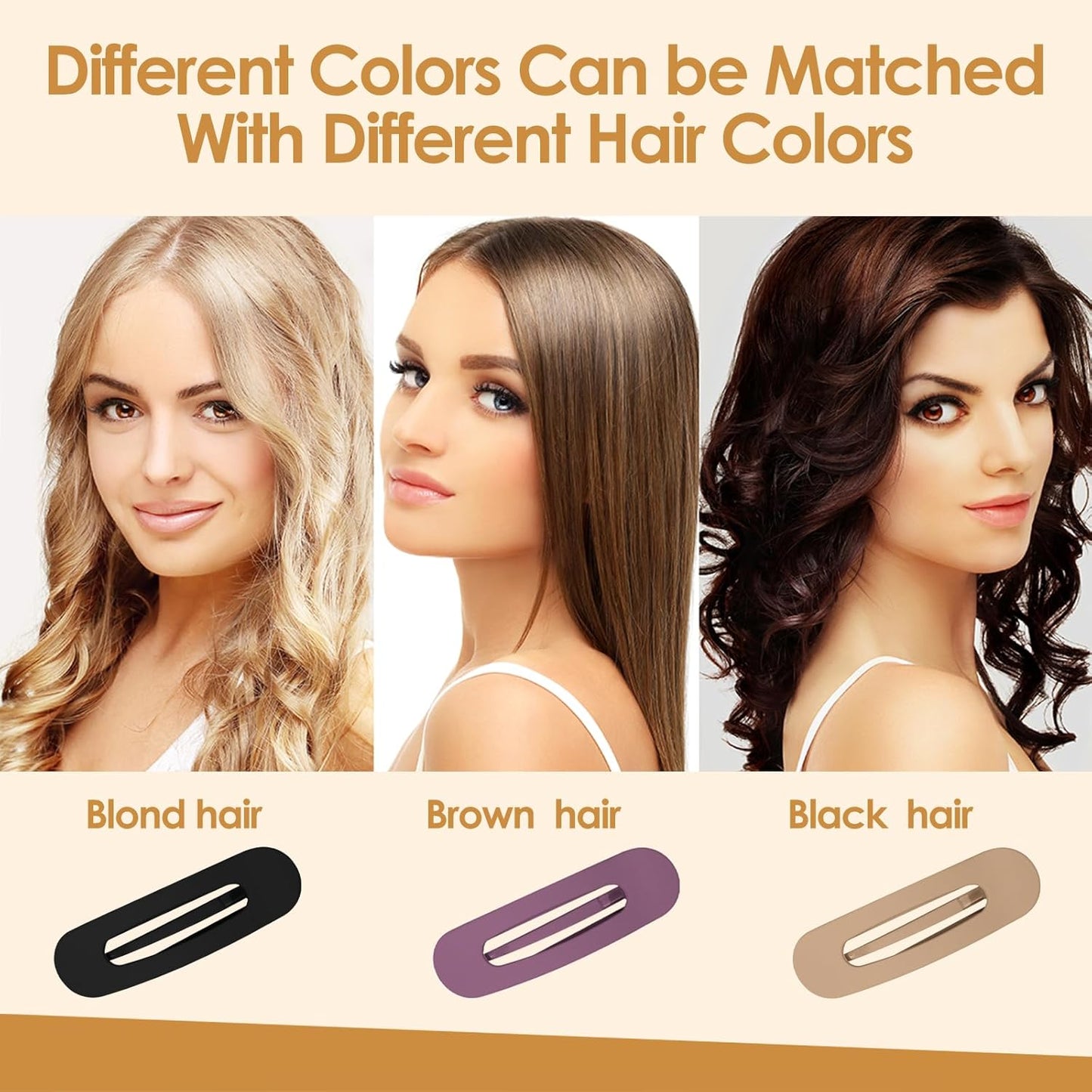 Small Flat Hair Clips for Women Lay Down Clips for Thin Hair Accessories 2.16 Inch 6pack