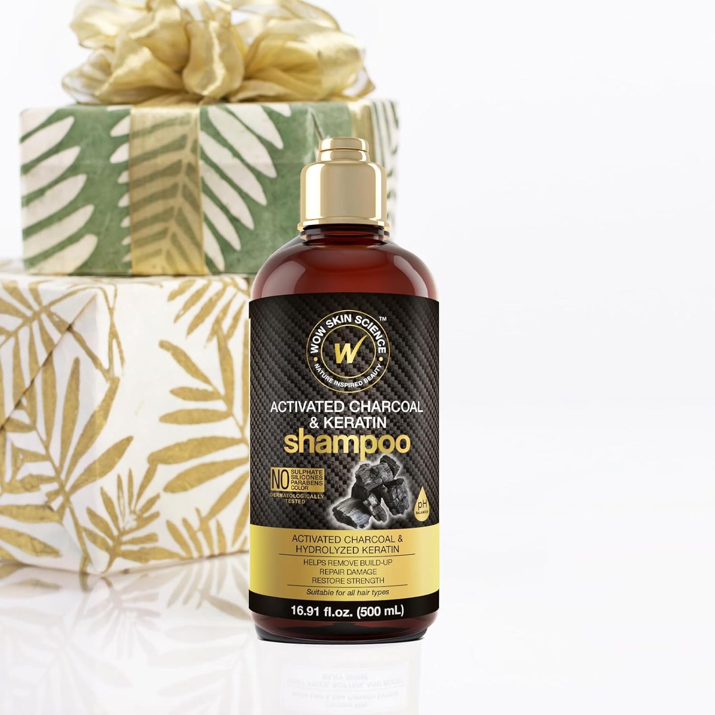 WOW Skin Science Activated Charcoal & Keratin Shampoo 16.9 oz