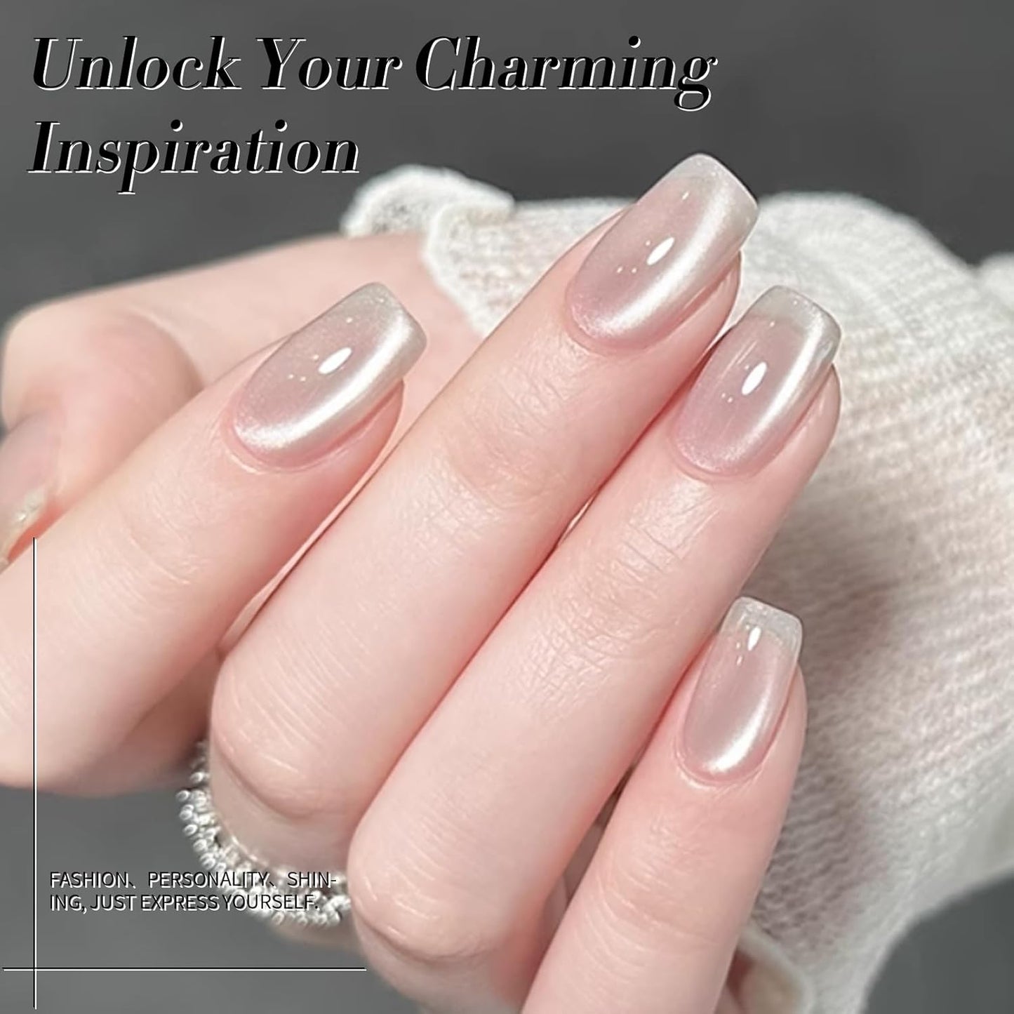 BORN PRETTY Silver Cat Magnetic Eye Gel Nail Polish Crystal Glass Cat Magnetic Shimmer Gel Polish Glass Magnetic Gel Gift 15ML