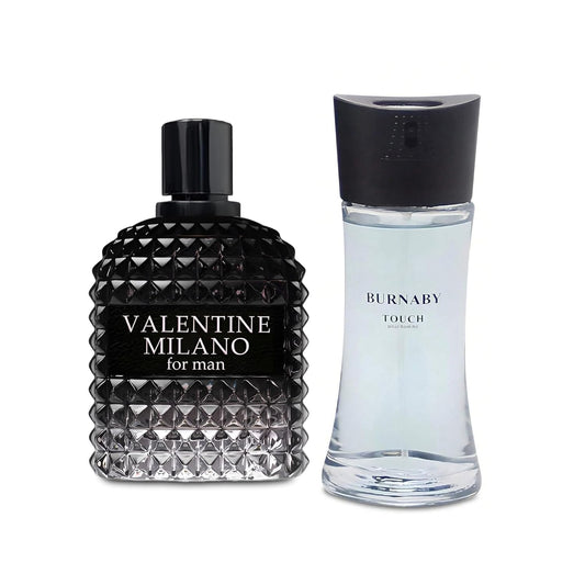 2PCS Valentine Milano/Burnaby Touch Eau De Toilette for Men-Fresh,Romantic Scent Perfume for Men 3.4 Fl Oz Each Mens Cologne For All Skin Daily Used