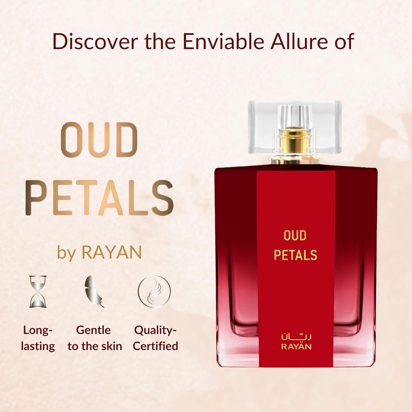 Oud Petals – Luxury Floral Arabian Perfume for Women 100mL (3.34 Fl oz), Long Lasting Eau de Parfum for Women with Notes of Rose, Musk, Oud & Jasmine | Ideal Gift for Her