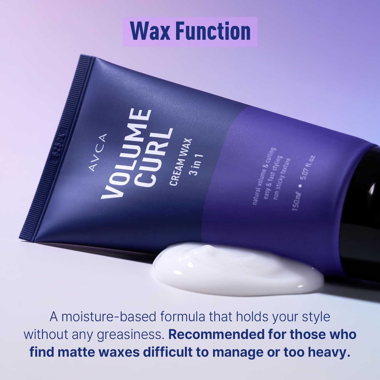 AVCA 3-in-1 Volume Curl Cream for Defined Curls, Frizz Control, and Added Bounce 150ml, 5.07fl. oz.