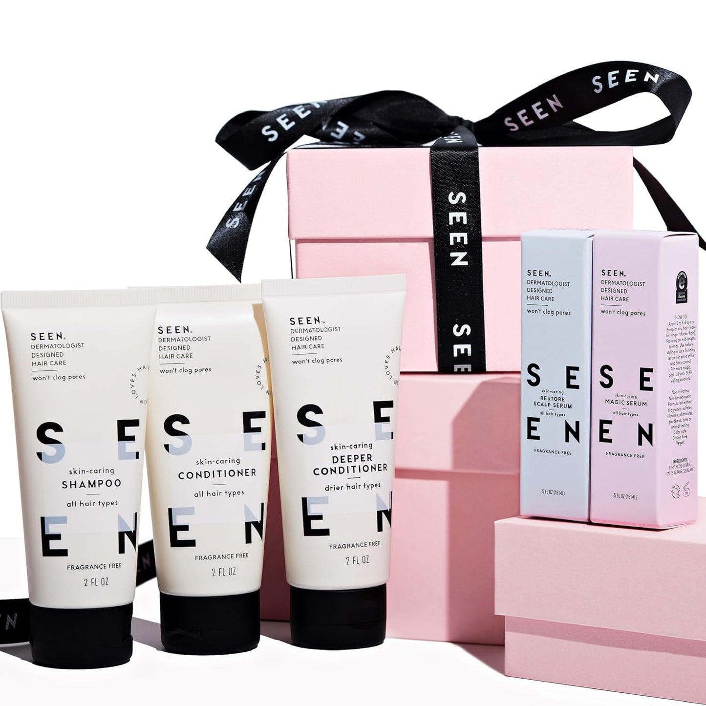 SEEN Discovery Kit - Scented- Non-Comedogenic & Hair Set- Dermatologist-Developed - Safe for Sensitive & Acne Prone Skin