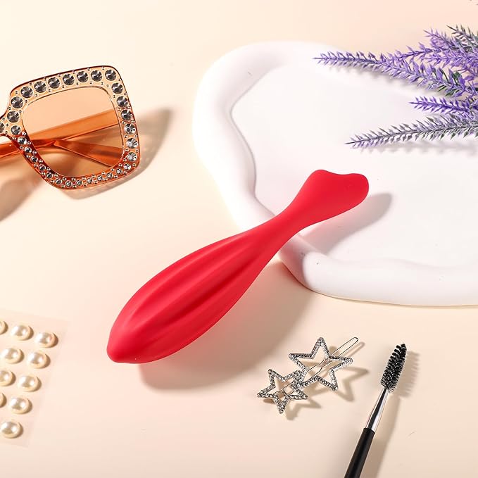 Silicone Facial Roller, Face Massage Roller Facial Roller Massager Eye Skin Care Tools Facial Massage Tool Face Massage Stick for Women Body Face (Rose Red)