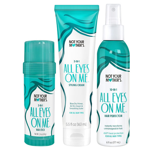 Not Your Mother's All Eyes On Me 10-in-1 Hair Perfector & 3-in-1 Wax Stick & Styling Cream (3-Pack) - Protectant & Styling Products for All Hair Types