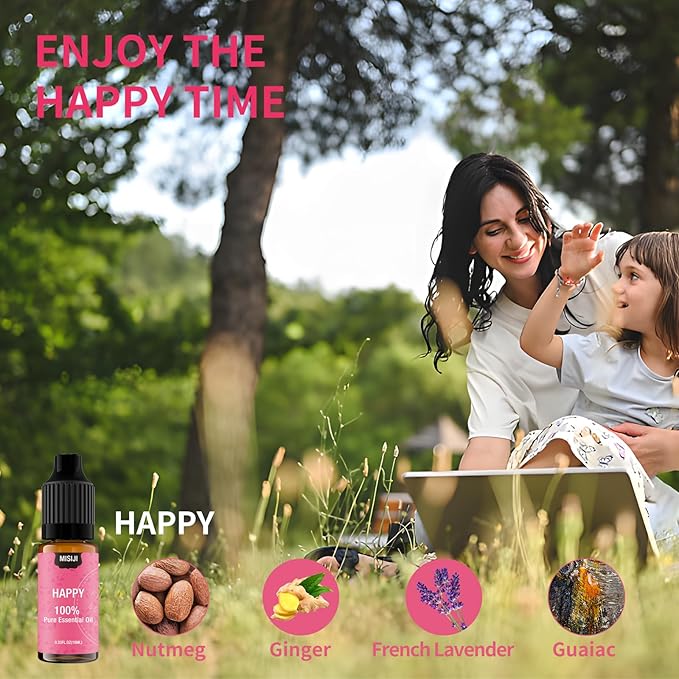 Essential Oil Blends, Essential Oils Set for Diffusers for Home, Well-Being Kit- Spearmint Tea, Calming, Dreams, Relaxing, Mood, Fresh Air Aromatherapy Oils for Humidifiers, Skin, 6x10ml