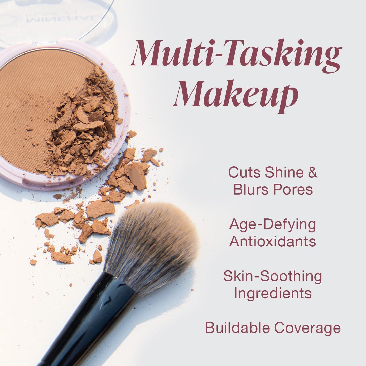 Mineral Fusion Pressed Powder Foundation, Warm 6 - Dark Tan Skin w/Golden Undertones, Age Defying Foundation Makeup with Matte Finish, Talc Free Face Powder, Hypoallergenic, Cruelty-Free, 0.32 Oz