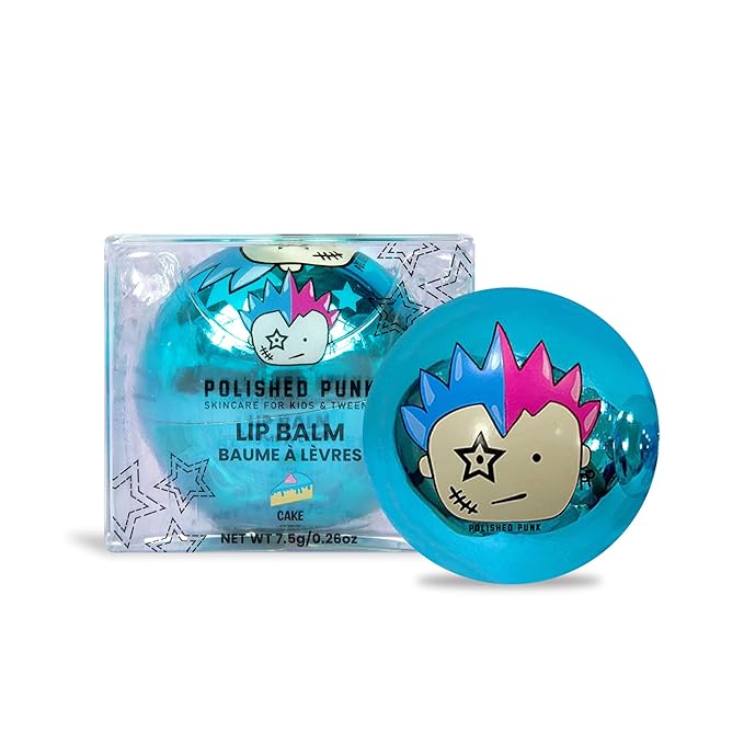 Hydrating Lip Balm for Kids, Tweens & Adults Lips Moisturizer - Twist-Off Ball Container, Travel Size, Stocking Stuffer | Cake Flavor