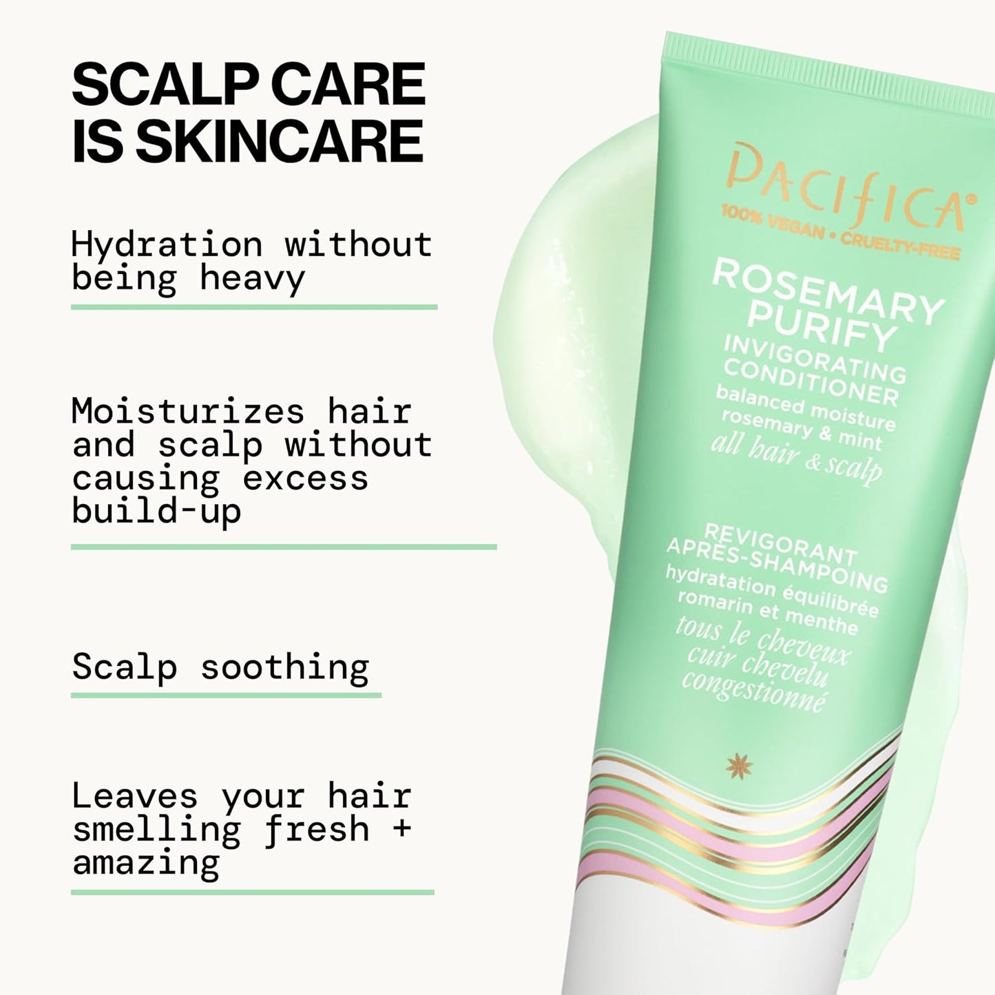 Pacifica Conditioner – Rosemary Purify Invigorating Conditioner with Hydrating Jojoba & Cooling Mint for Balanced Moisture, Sulfate-Free, Vegan & Cruelty-Free, 8 oz