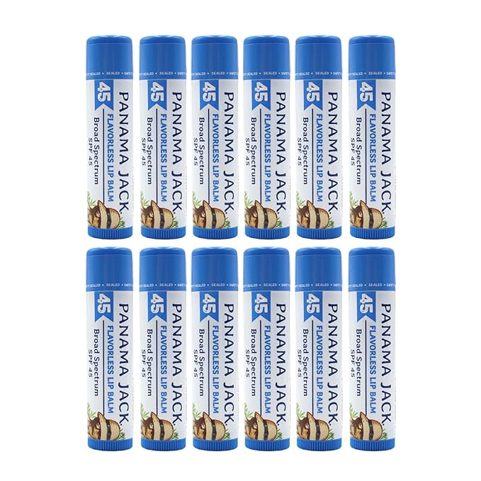 Panama Jack Sunscreen Lip Balm - SPF 45, Broad Spectrum UVA-UVB Sunscreen Protection, Prevents & Soothes Dry, Chapped Lips
