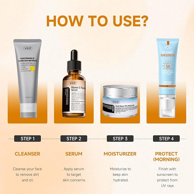 VGO Vitamin C Vitamin E Facial Serum, 30ml / 1.01oz