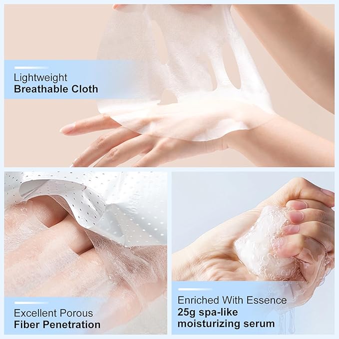 Boobeen 6 Animal Hydrating Face Mask Set, Sheet Face Mask Skincare to Moisturizing Skin, Holiday Present Pack Facial Mask Skincare, Face Skin Treatment Mask for All Skin Types