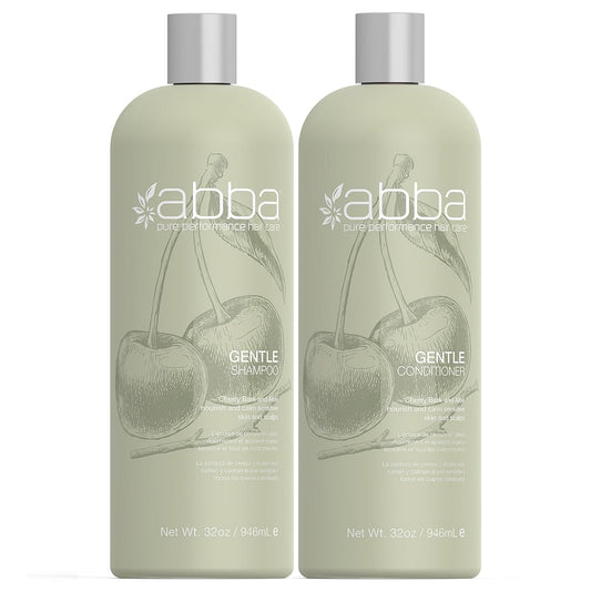 ABBA - Pure Gentle Shampoo & Conditioner Soothing & Nourishing Value Duo Set – Cherry Bark & Aloe, 32 fl oz Each
