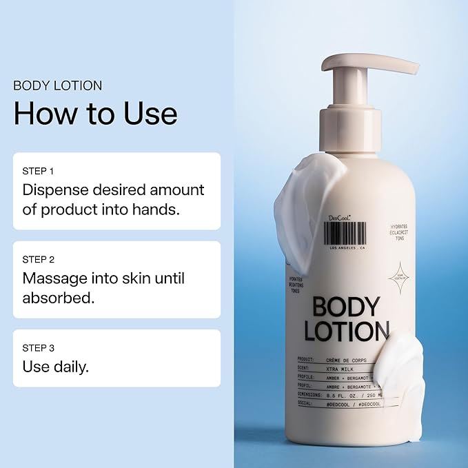 DedCool Body Lotion Taunt – Lightweight, Deeply Hydrating Formula with Ceramides, Snow Mushroom & Meadowfoam Oil, Regular/Full Size