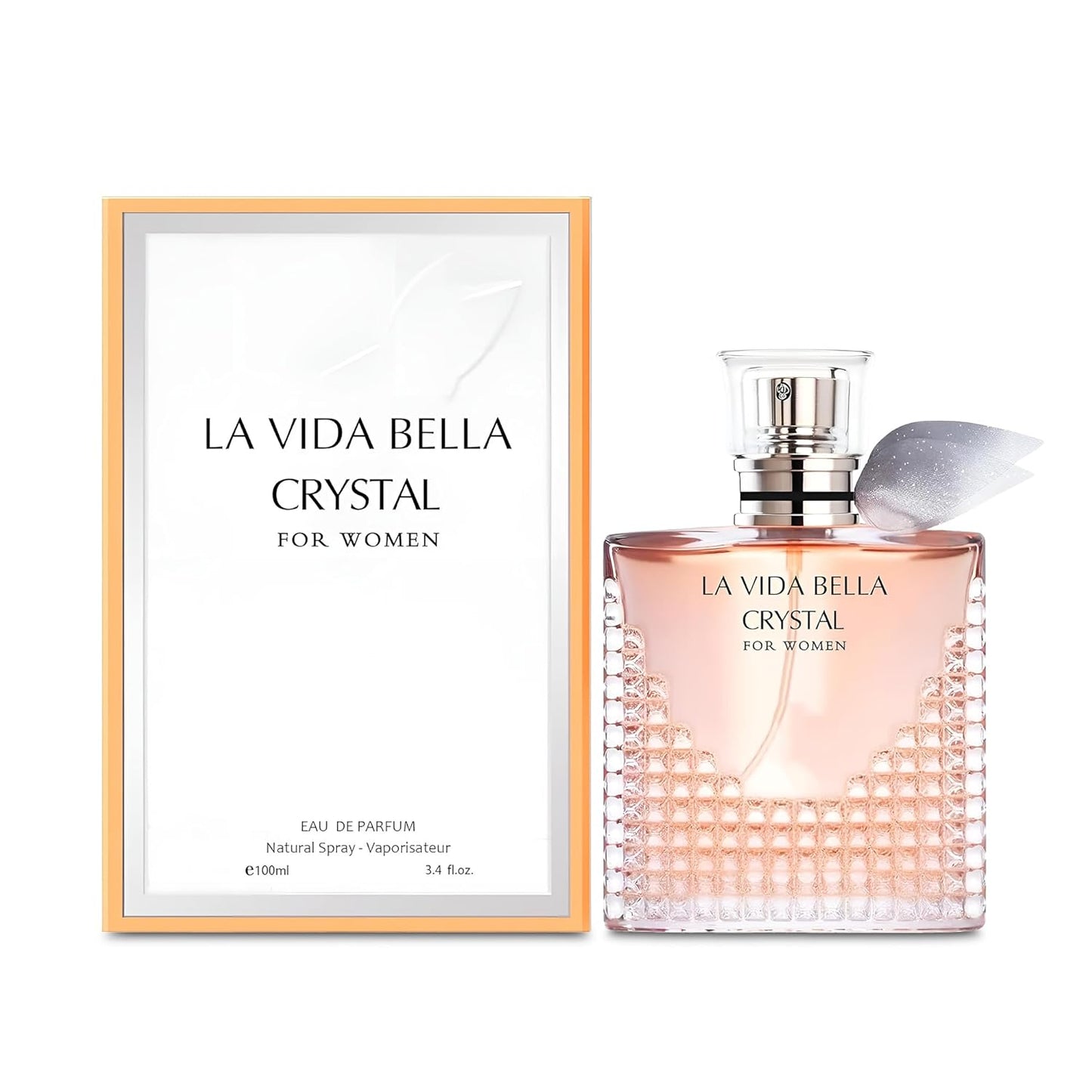 La Vida Bella Crystal Perfume for Women 100ml Eau de Parfum Spray with Coconut, Vanilla and Patchouli Notes Long Lasting Fragrance Daytime & Casual Use
