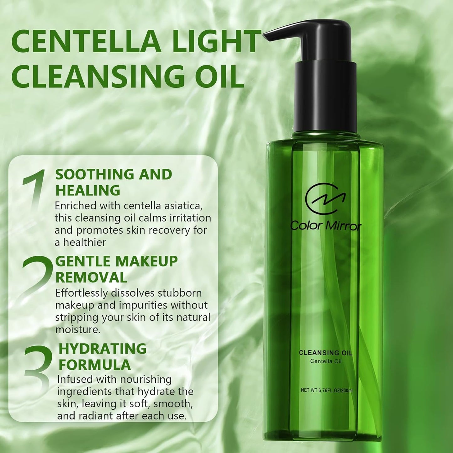Centella Deep Cleansing Oil, 6.76 fl oz 200ml, Gentle Pore Control, Heavy Makeup Remover