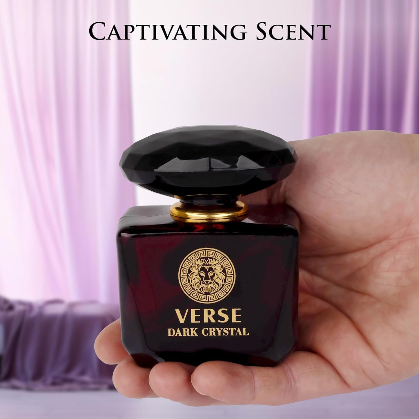 Verse Dark Crystal for Women 3.4fl Oz - Top Notes of Spicy Ginger & Cardamom with Pepper - Floral Tones of Orange Blossom & Creamy Coconut - Oriental Aroma with Warm & Musk - Elegant 100ml Bottle