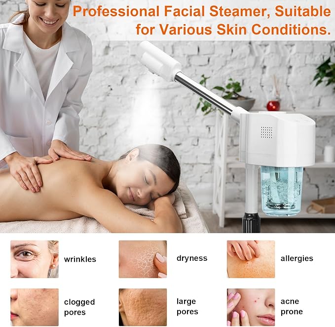 JOSTZHXIN Professional Facial Steamer, Esthetician Face Steamer Hot Mist, Facial Steamer for Home Beauty Salon Spa