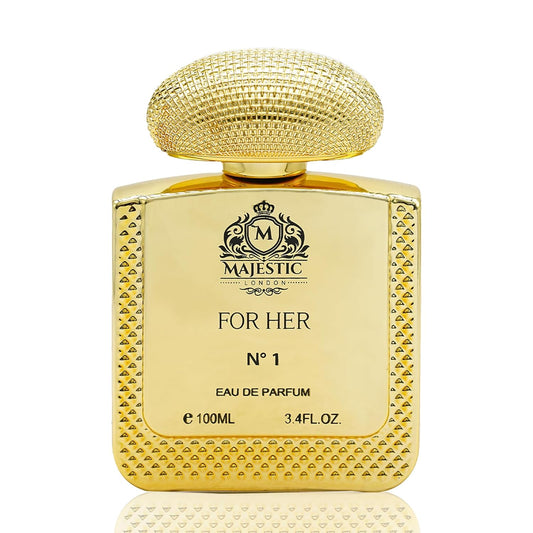 Majestic For Her No1 - Perfumes for Women - Amber Perfume with Peony, Lychee and Freesia - Elegant Floral Fragrance for Women - 3.4 oz.