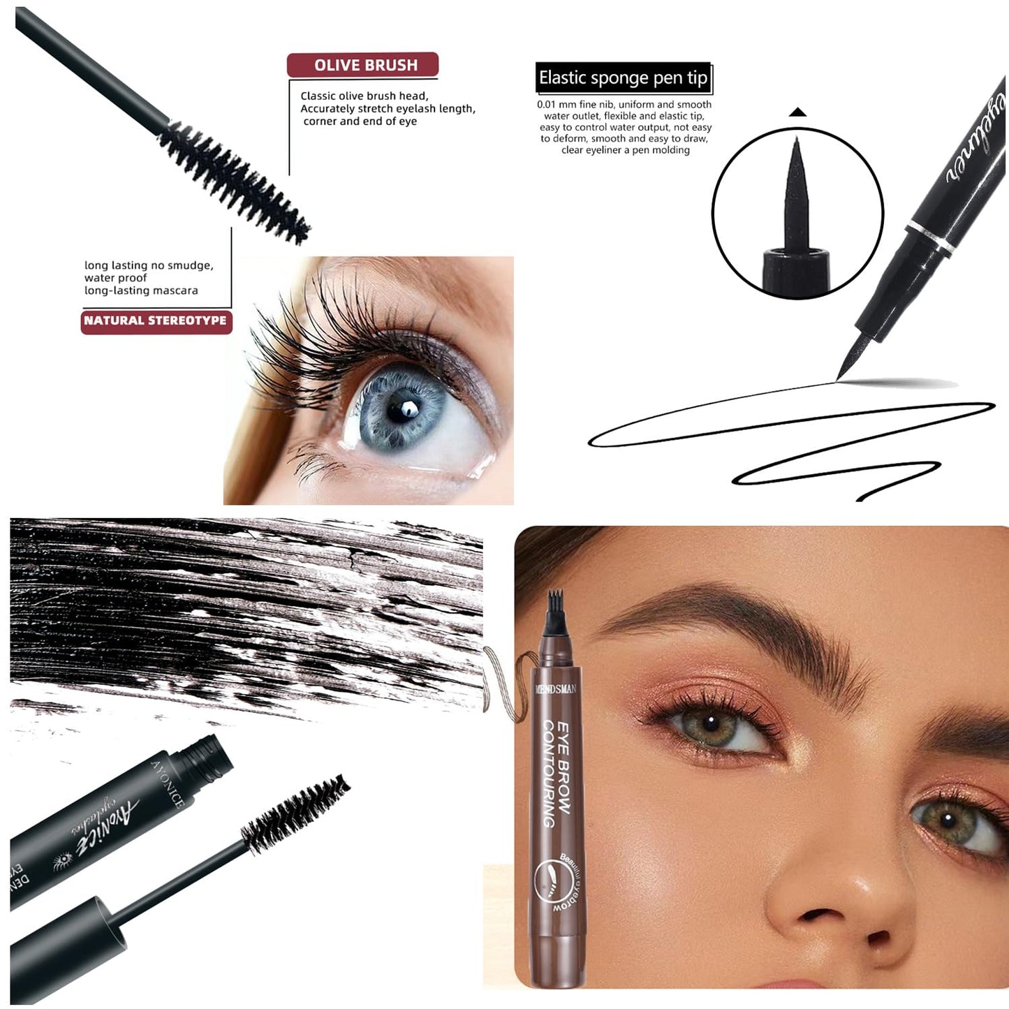 Makeup Sets for Women All in One Makeup Kit with Eyeshadow, Foundation, Lipstick, Brushes, Eyeliner Stamp, Eyeliner,Mascara, Eyebrow Pencil, False Eyelashes