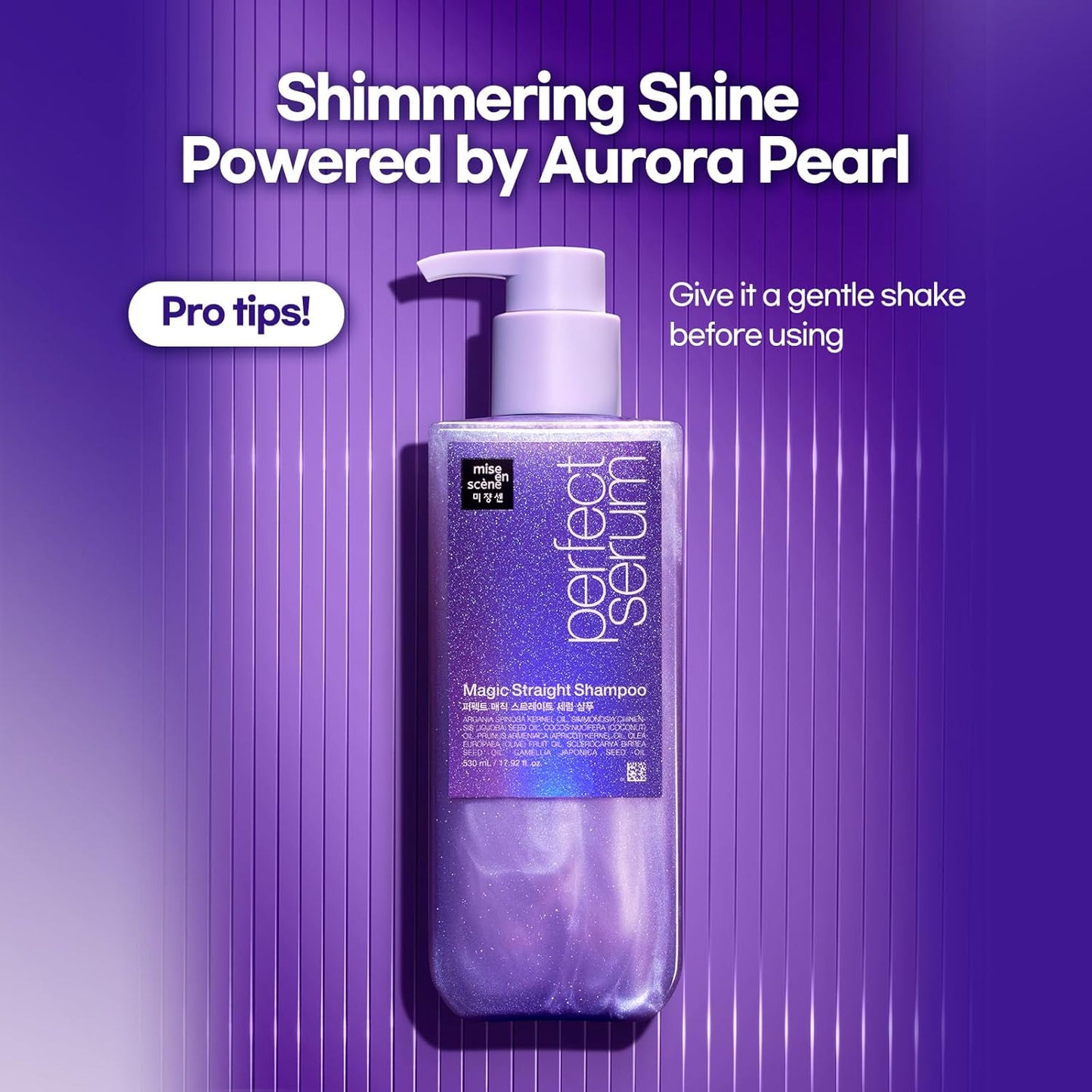 Mise En Scene Perfect Serum Magic Straight Shampoo | Anti-Frizz, Heat Protectant, Hair Straightener Effect, Korean Shampoo for Frizz Control, Shine and Smoothing 17.92 Fl Oz