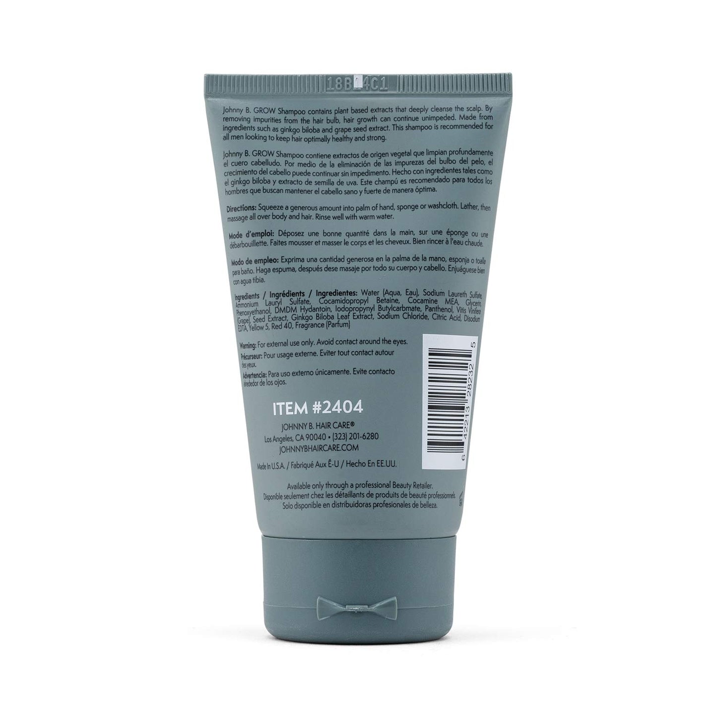 JOHNNY B. Professional Grow Hair Shampoo 3.3 oz.