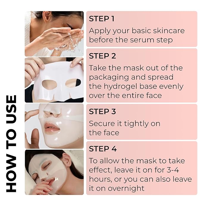 Bio-Collagen Sleeping Mask – Intense Hydration & Firming Treatment, Korean Skincare, Overnight Facial Mask for Women, 4-Pack