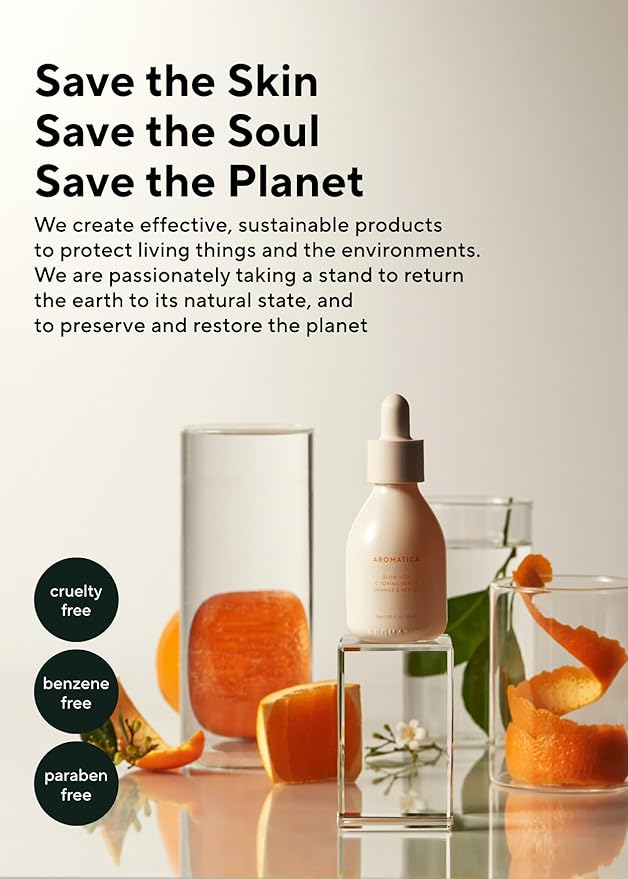 AROMATICA Glow Vita Trial Kit - Travel Size Skin Care Set [Vitamin C Serum 0.5 fl.oz, Facial Scrub 0.5 fl.oz, Goodnight Cream with Retinol 1oz] - Travel Kit for Women | Mothers day gifts for mom