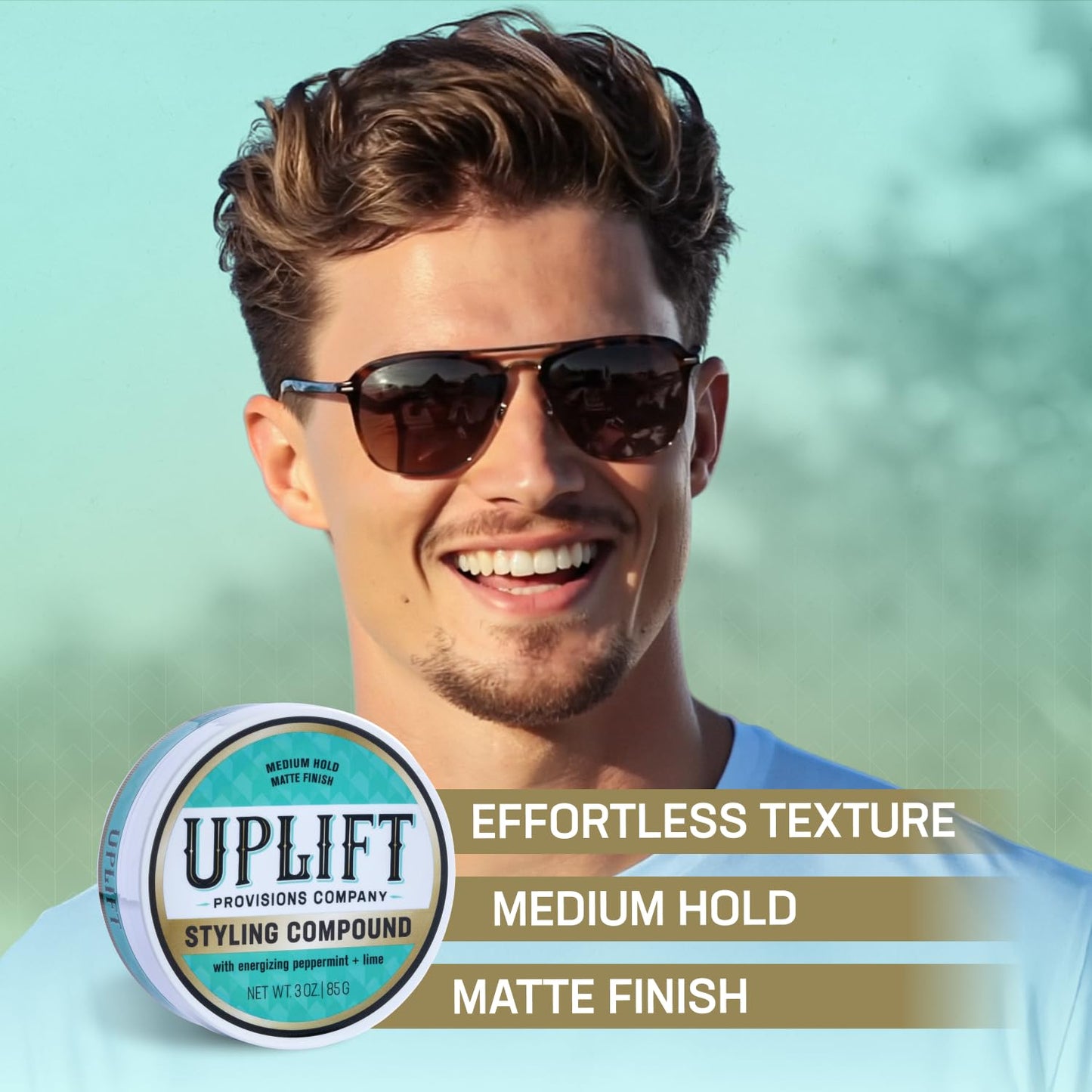 Uplift Provisions Company Styling Compound - Hair Clay Pomade with a Natural, Matte Finish and Medium Hold - Versatile Styling Clay for Men or Women 3 oz