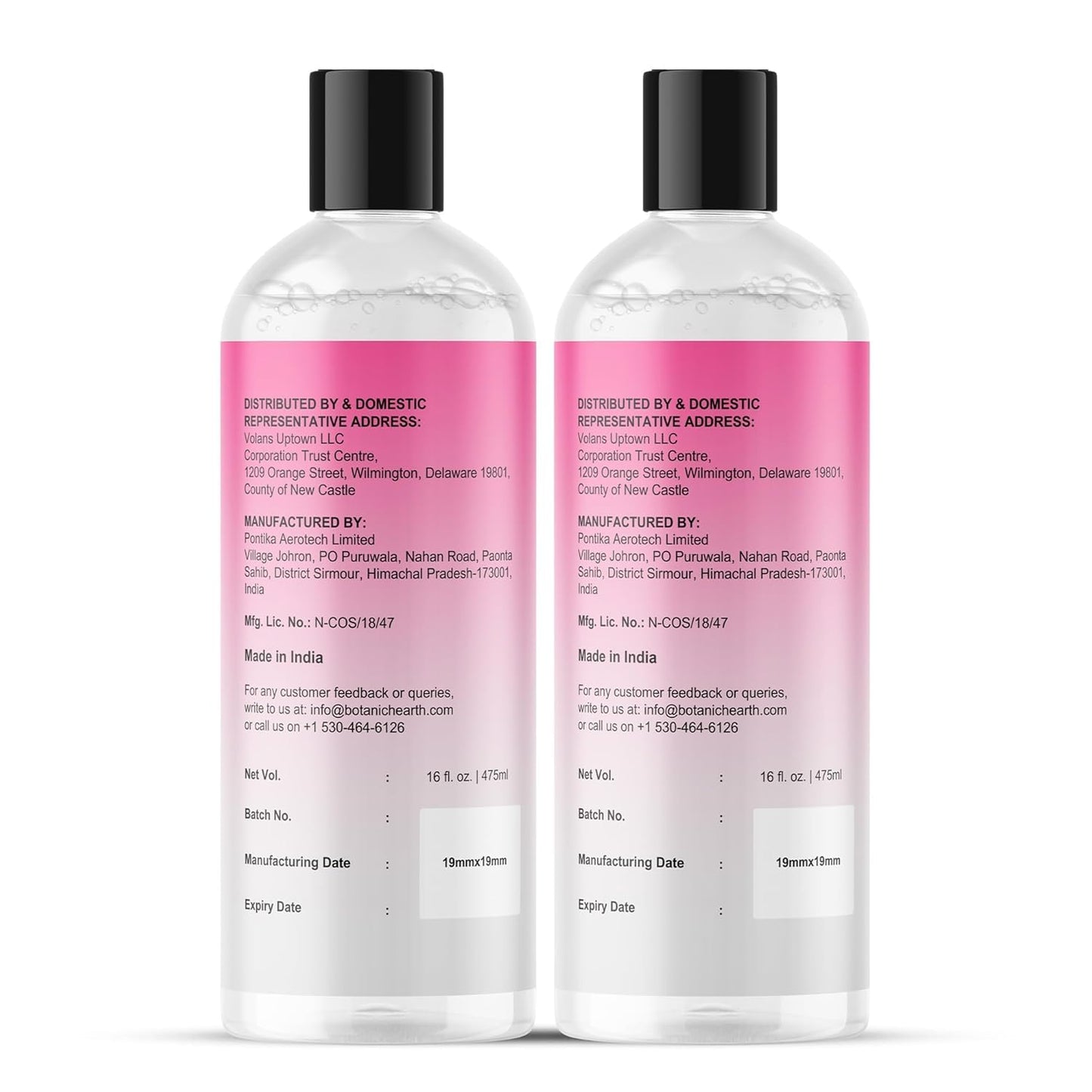 Botanic Hearth Micellar Water | Gently Cleanses, Makeup Remover With Dual|Phase Formula, Pack Of 2 (16 Fl Oz Each) | Suitable For All Skin Types