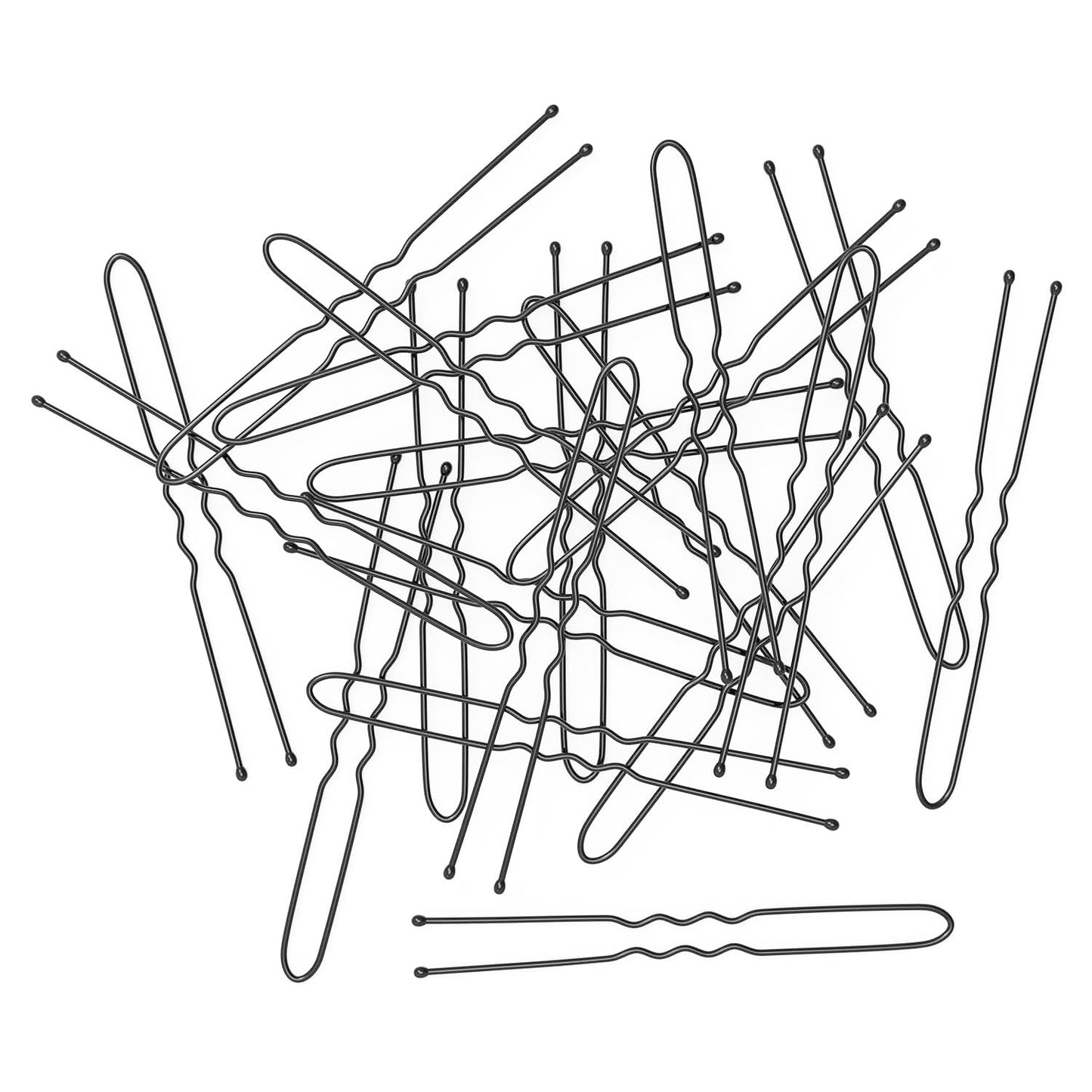 2.8 Inch U Shaped Hair Pins for Women Girls, Long Hair Pin Bobby Pin for Secure Bun Hairstyles, 100 Count (Black)