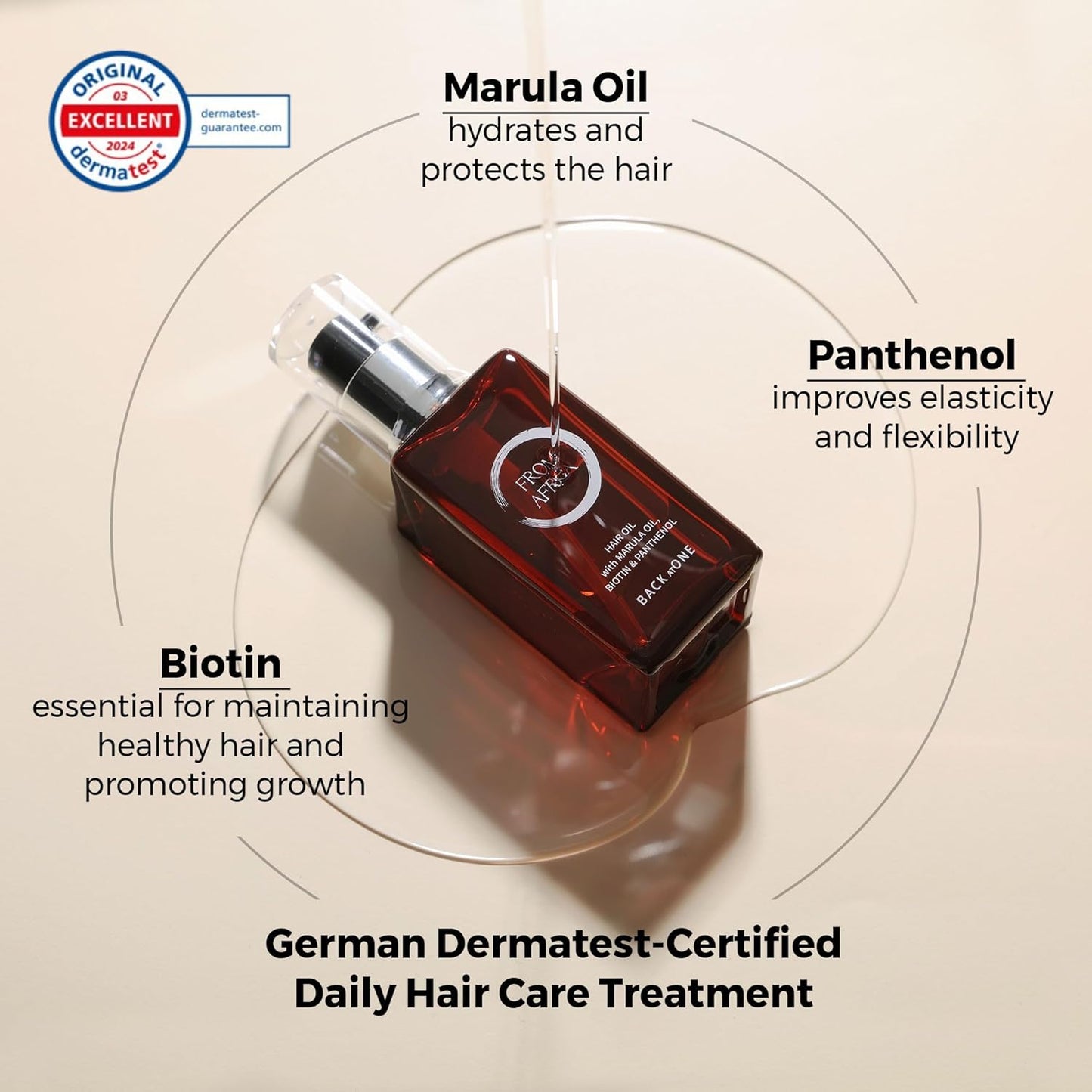 From Africa Hair Oil with Marula Oil, Biotin and Panthenol, 1.62 fl oz