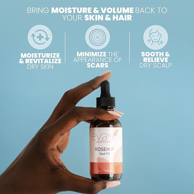 Pure Rosehip Seed Oil (2 Fl Oz)- Rosehip Oil for Face Aids Stretch Mark and Scar Removal - Facial Oil Reduces Inflammation, Collagen for Radiant Skin - Face Oil - Best Rose Hip Oil for Face