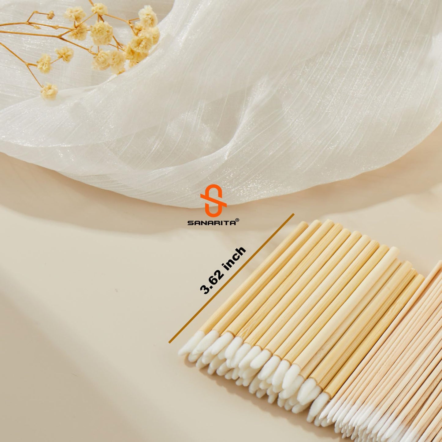 100Pcs Premium Disposable Lip Brushes Lipstick Applicator Wands Bamboo Handle Makeup Tool Kits Soft Hygienic Wands for Professional Personal Use